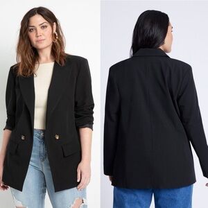 Eloquii Long Relaxed Blazer Black Size 28 EUC